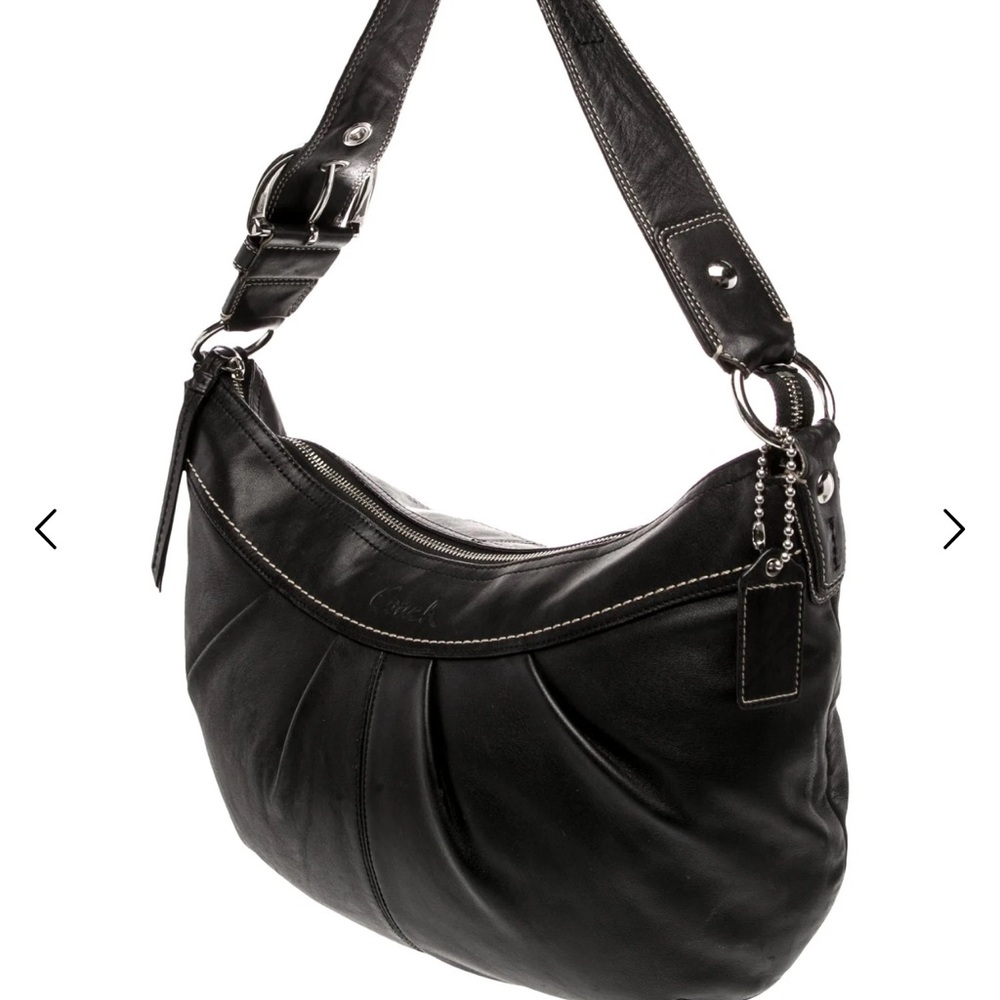 Coach SoHo Black Leather Shoulder Bag EUC - Picture 5 of 11